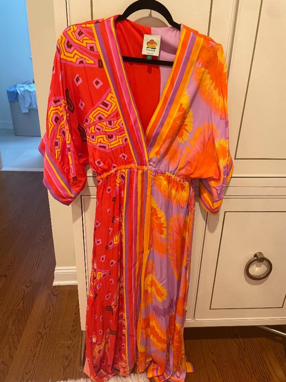 Farm Rio Dual Scarves Print Midi Dress